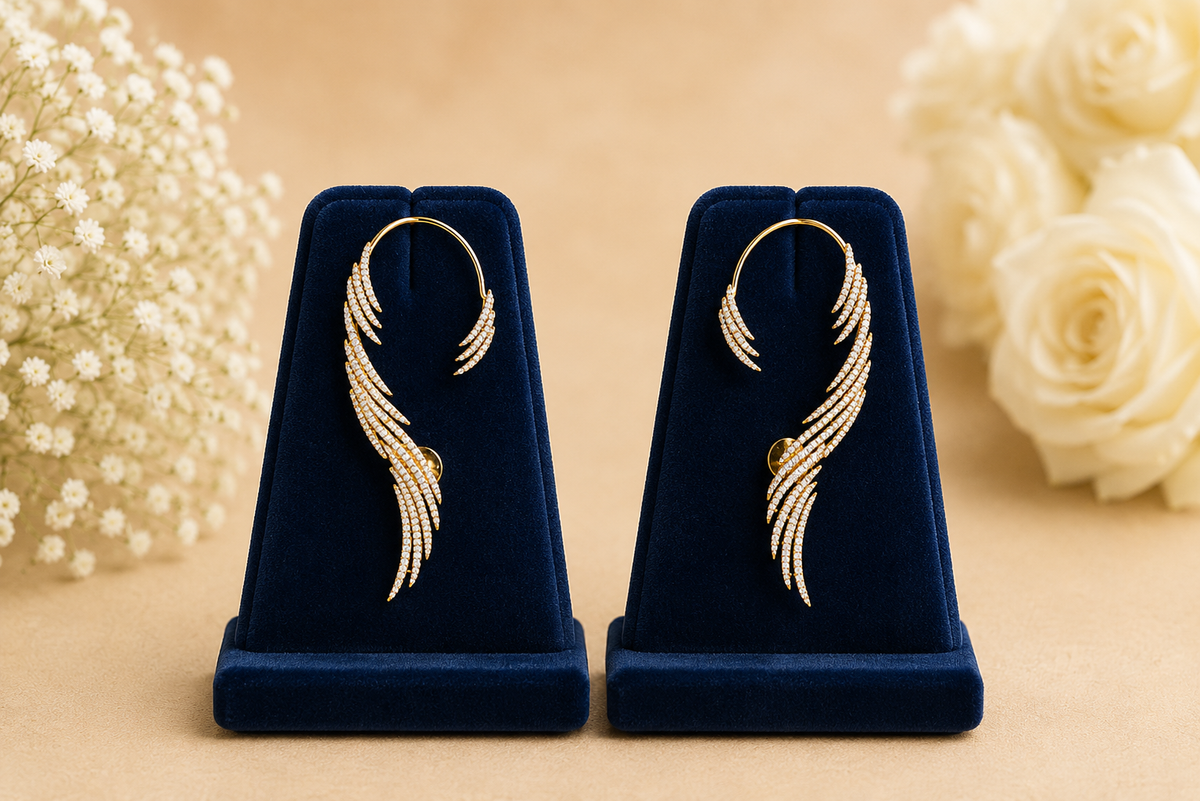 Statement Ear Cuff for Women – Party Wear,Gold Finish