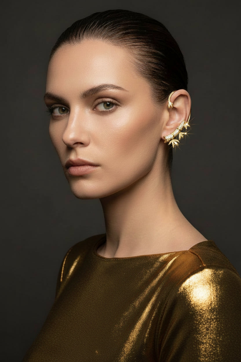 Bamboo Diamond Ear Cuff – Contemporary Design
