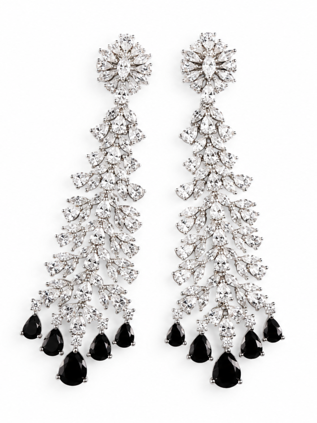Midnight Star Dangler Earrings – Long Silver Earrings
