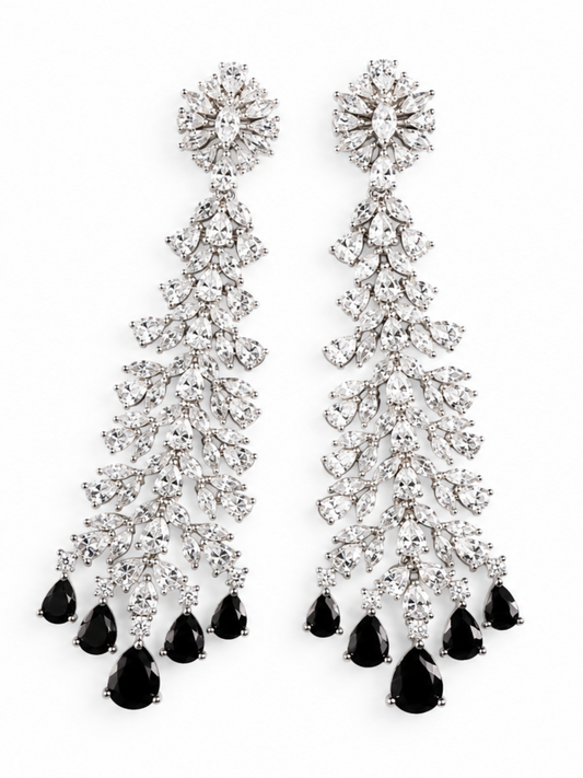 Midnight Star Dangler Earrings – Long Silver Earrings