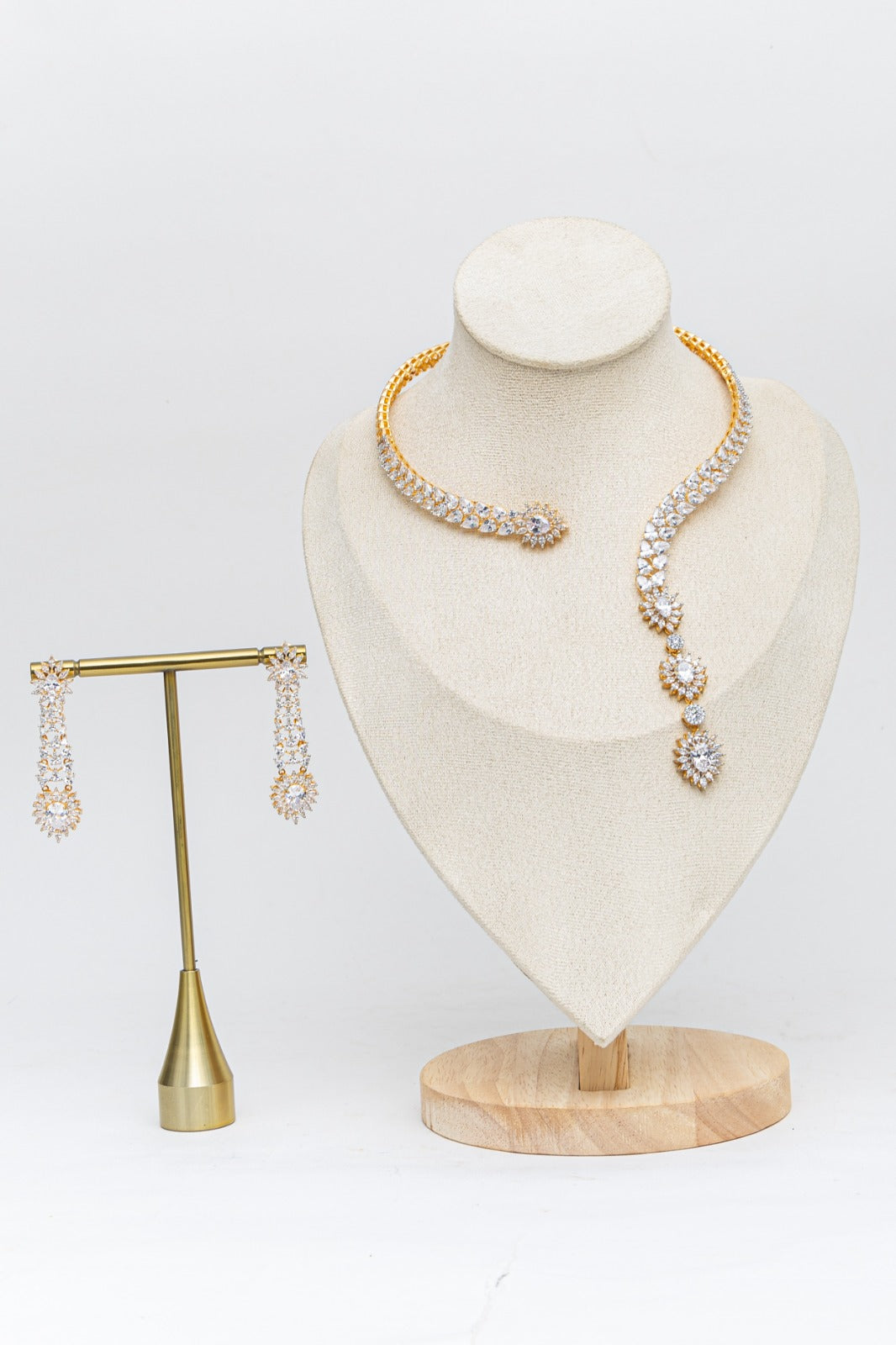 Elegant Stone-Studded Hasli Necklace Set with Statement Earrings | Indian Jewellery